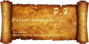 Poller Hermiusz névjegykártya